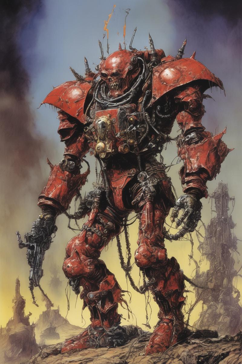 00189-526808188-John Blanche Style - spawn Clown demon arch nemesis, full Metal Alchemist mech suit, a full body image of a legendary hero, inte.png